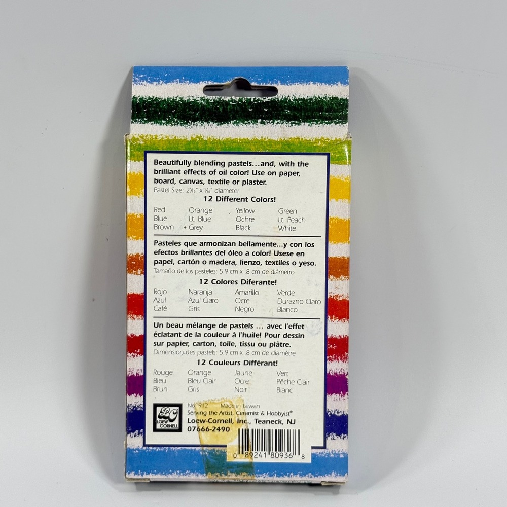 VTG NEW Loew-Cornell Oil Pastels Art Supplies 12 Count Multicolor Drawing Tools - Picture 5 of 10